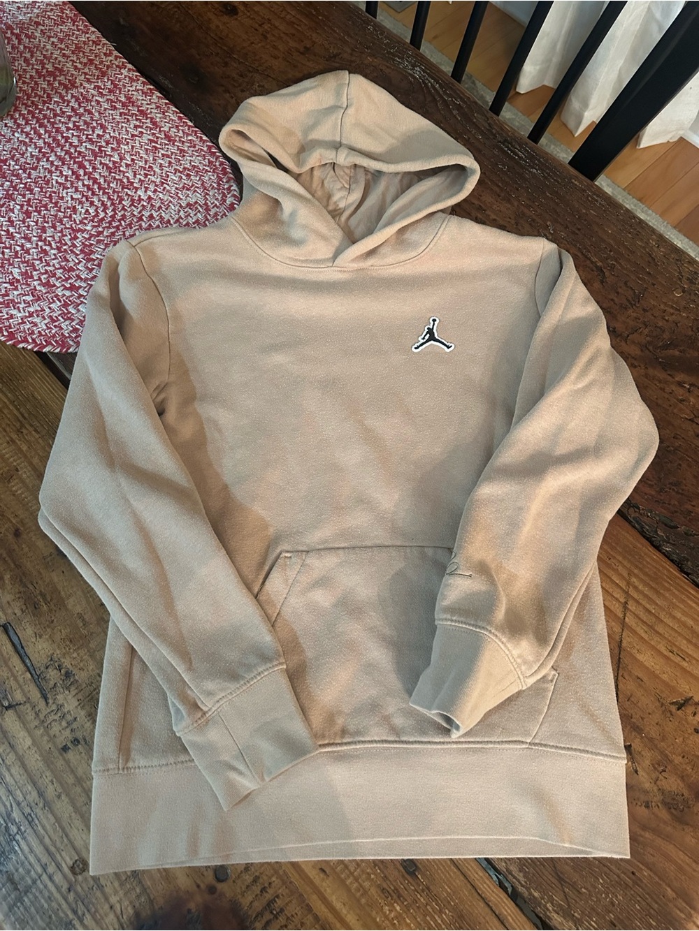 Jordan Youth Large Hooded Sweatshirt in Tan
